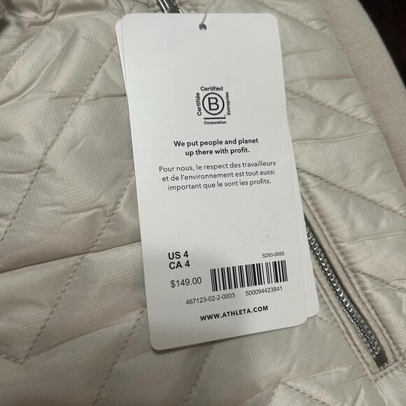 Athleta Apres Ski Down Solstice Quilted Jogger Pants Beige Sz 4 - Picture 4 of 5